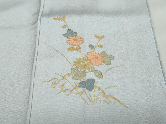 平和屋着物●訪問着　駒刺繍　流水雲取草花文　金彩　正絹　逸品　DABD9511ud_9