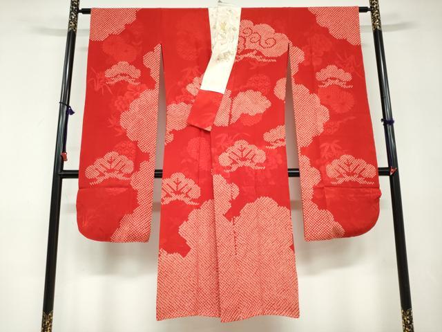 平和屋本店●アンティーク　大正ロマン　振袖　長襦袢（袷）セット　駒刺繍　飛鶴草花文　半衿刺繍　正絹　逸品　DABD9538ud_9