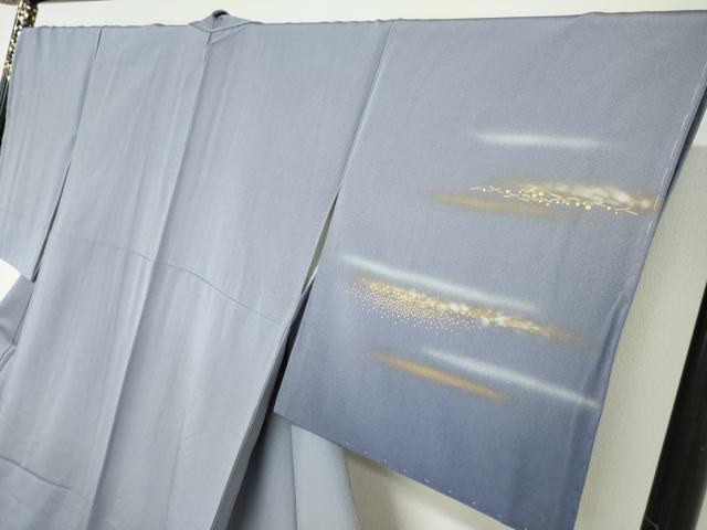 平和屋着物●人間国宝　福田喜三郎　訪問着　横段霞文　暈し染め　金銀彩　正絹　逸品　未使用　DABD9607ud_2