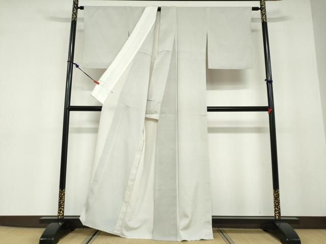 平和屋着物▽本塩沢　訪問着　単衣　片身替わり　横段文　正絹　逸品　DABD9682ud_1