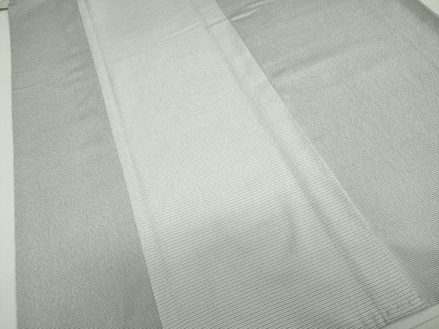 平和屋着物▽本塩沢　訪問着　単衣　片身替わり　横段文　正絹　逸品　DABD9682ud_4