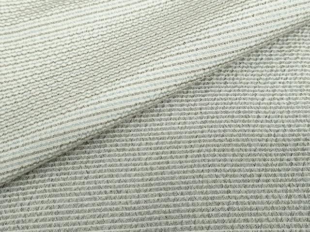 平和屋着物▽本塩沢　訪問着　単衣　片身替わり　横段文　正絹　逸品　DABD9682ud_7