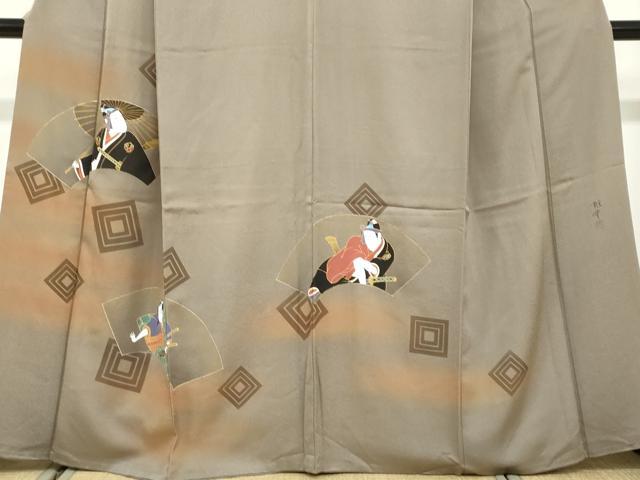 平和屋着物●染色作家　青木龍雲　訪問着　歌舞伎　暈し染め　金彩　正絹　逸品　DABD9753ud_3