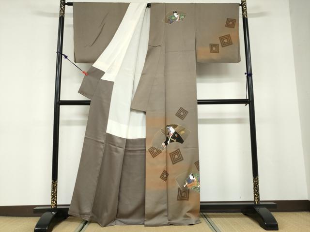 平和屋着物●染色作家　青木龍雲　訪問着　歌舞伎　暈し染め　金彩　正絹　逸品　DABD9753ud_1