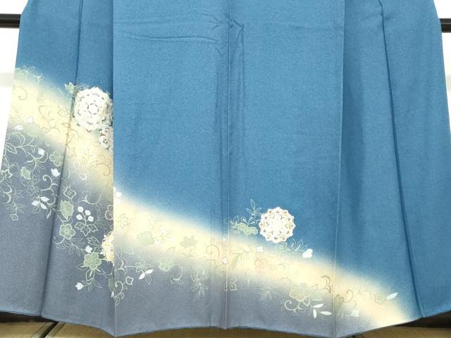 平和屋着物●訪問着　正倉院草花文　暈し染め　金彩　三越扱い　正絹　逸品　DABD9762ud_3