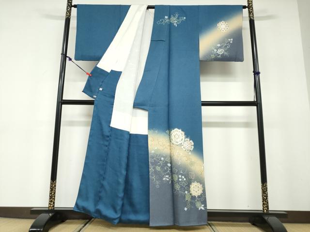 平和屋着物●訪問着　正倉院草花文　暈し染め　金彩　三越扱い　正絹　逸品　DABD9762ud_1