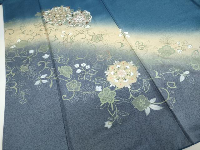 平和屋着物●訪問着　正倉院草花文　暈し染め　金彩　三越扱い　正絹　逸品　DABD9762ud_4