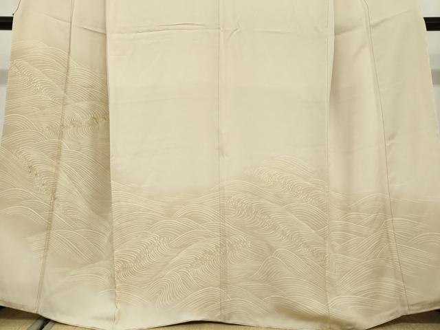 平和屋着物●訪問着　駒刺繍　立波文　暈し染め　金彩　正絹　逸品　DABD9780ud_3