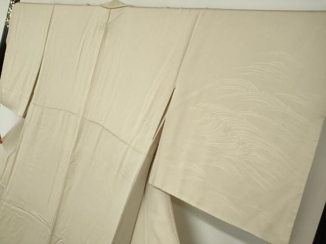 平和屋着物●訪問着　駒刺繍　立波文　暈し染め　金彩　正絹　逸品　DABD9780ud_2