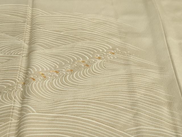 平和屋着物●訪問着　駒刺繍　立波文　暈し染め　金彩　正絹　逸品　DABD9780ud_5