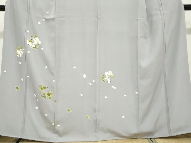 平和屋着物●訪問着　草花丸文　金彩　反端付き　正絹　逸品　DABD9920ud_3