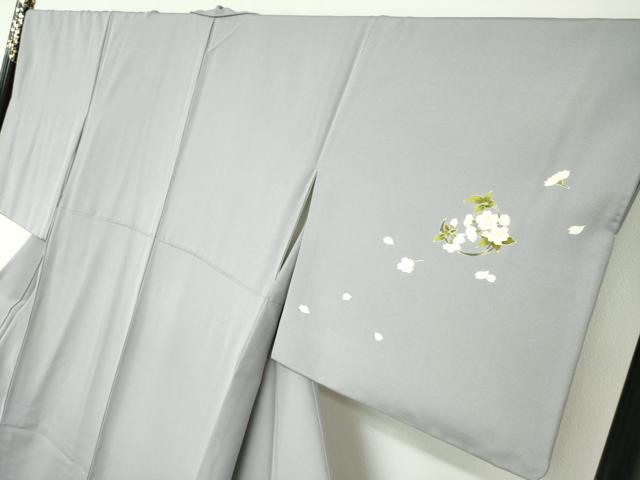 平和屋着物●訪問着　草花丸文　金彩　反端付き　正絹　逸品　DABD9920ud_2