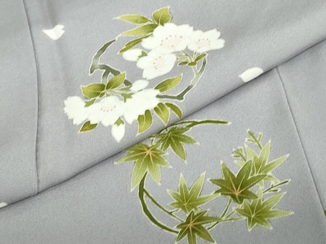 平和屋着物●訪問着　草花丸文　金彩　反端付き　正絹　逸品　DABD9920ud_6