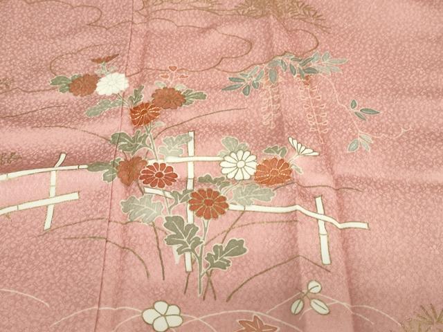 平和屋着物●訪問着　駒刺繍　草花文　暈し染め　金彩　正絹　逸品　未使用　DABD9946ud_5
