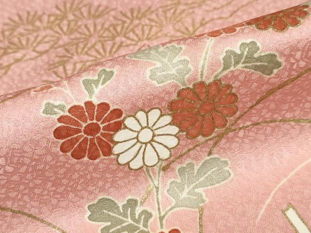 平和屋着物●訪問着　駒刺繍　草花文　暈し染め　金彩　正絹　逸品　未使用　DABD9946ud_7
