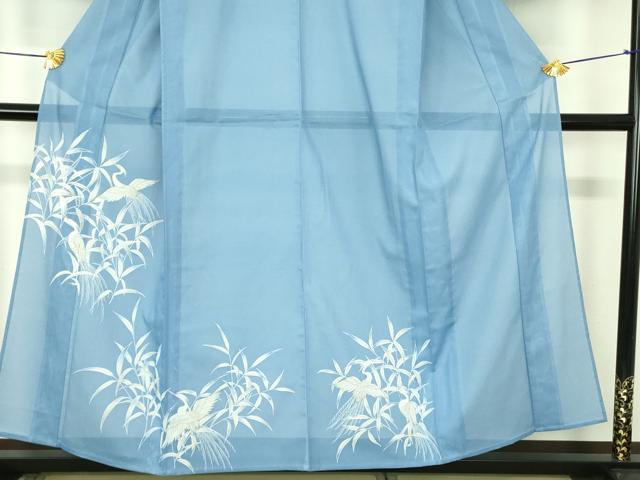 平和屋着物＊夏物　訪問着　絽　白鷺　シラサギ　金彩　洗える着物　DABE1429op_3