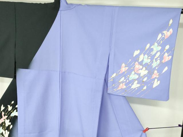 平和屋着物▽訪問着　単衣　草花文　暈し染め　金彩　洗える着物　DABE1507op_2