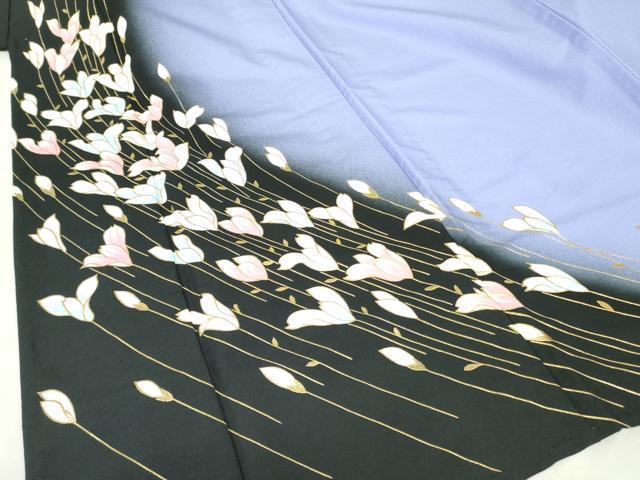 平和屋着物▽訪問着　単衣　草花文　暈し染め　金彩　洗える着物　DABE1507op_4