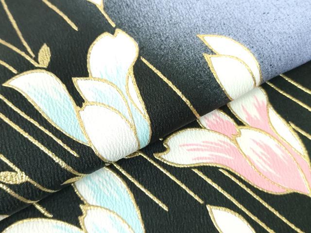 平和屋着物▽訪問着　単衣　草花文　暈し染め　金彩　洗える着物　DABE1507op_6