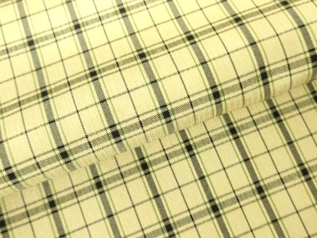 平和屋着物▽上質な紬 　単衣　 格子　正絹　逸品　未使用　DABE1513op_4