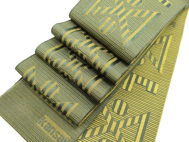 平和屋着物●男性　世界的ファッションデザイナー　山本寛斎　kansaiブランド　両面　角帯　幾何学文様　未使用　DABE1669op_7