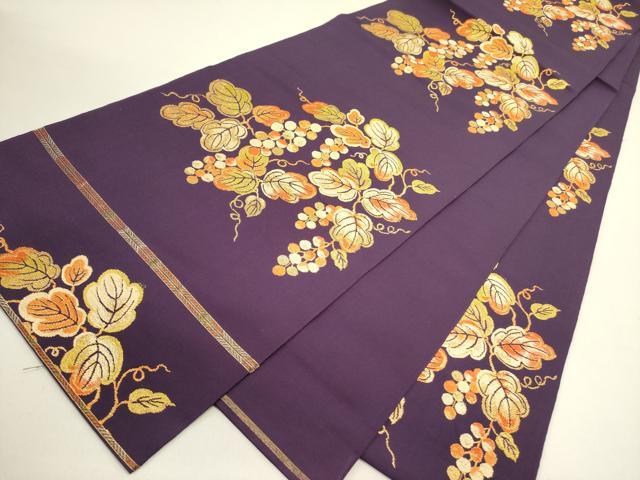 平和屋着物○六通柄 本袋帯 錦繍葡萄文 金糸 正絹 逸品 DABE1745op