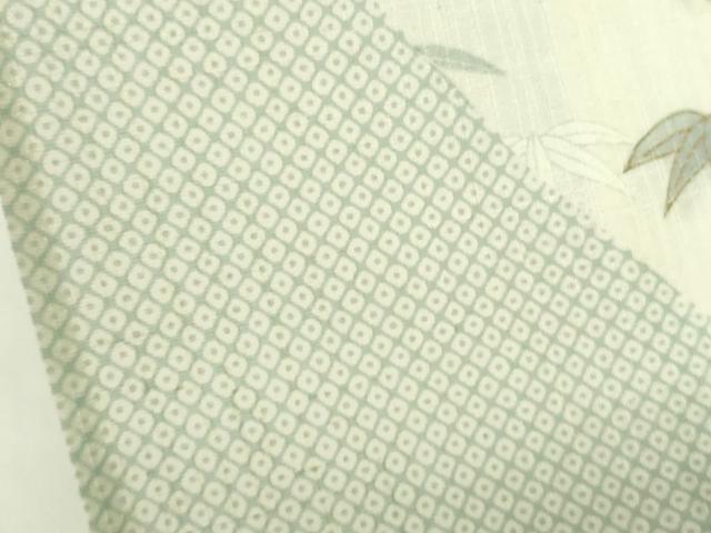 平和屋着物＊夏物　染織の名門　しょうざん 生紬　訪問着　絞り　花芝文　金彩　正絹　逸品　DABE1840op_8