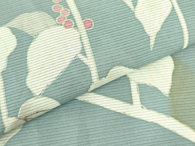 平和屋着物＊夏物　訪問着　絽　南天草花文　金彩　正絹　逸品　DABE1849op_6