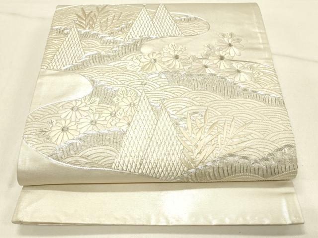 平和屋着物◎中国三大刺繍 相良刺繍 総刺繍 太鼓袋帯 駒刺繍 立波花文