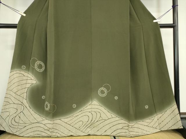平和屋着物●訪問着　立波文　暈し染め　鬼しぼ縮緬　金彩　正絹　逸品　DABE4009az_3