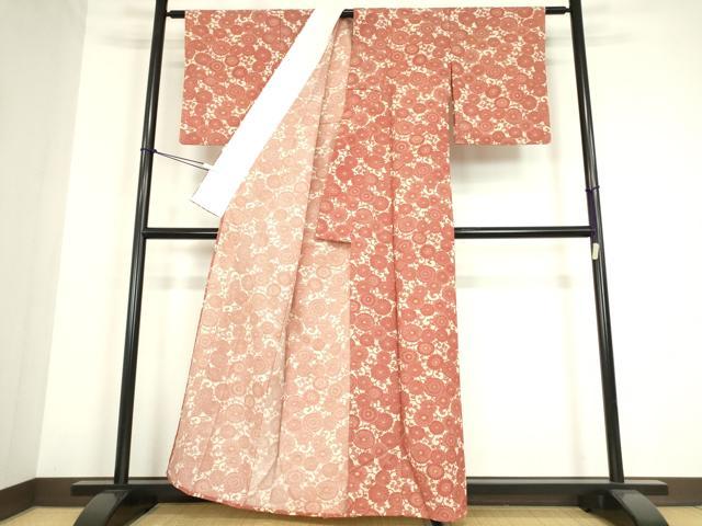 平和屋着物▽小紋　単衣　菊尽くし　洗える着物　DABE4150az_2