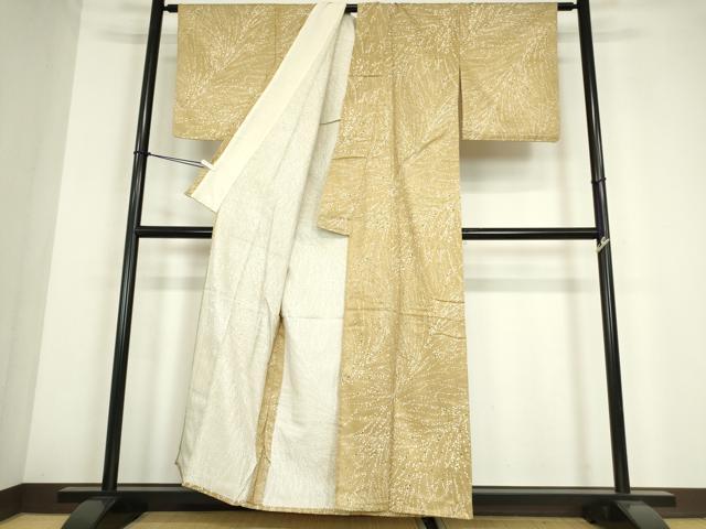 平和屋着物▽小紋　単衣　枝葉文　洗える着物　DABE4220az_2