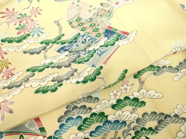 平和屋着物▽上質な小紋　単衣　流水冊子文　正絹　逸品　DABE4349az_4