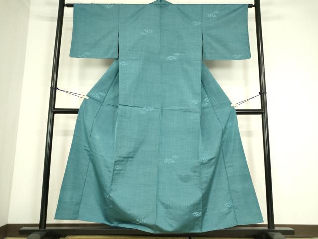 平和屋着物▽上質な紬　単衣　籬文　正絹　逸品　DABE4360az_1