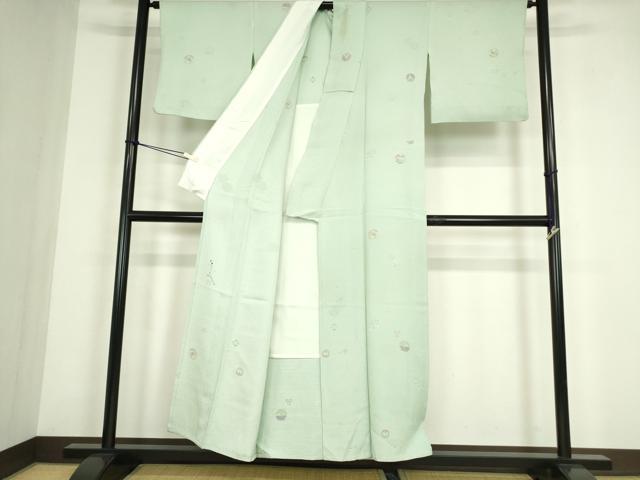 平和屋着物▽友禅作家の巨匠　浅井青仁　小紋　単衣　花丸文　金彩　正絹　逸品　DABE4444az_2
