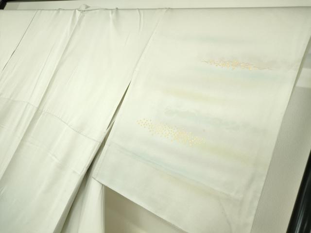 平和屋着物▽人間国宝　福田喜三郎　訪問着　単衣　霞文　金彩　正絹　逸品DABE4451az_3