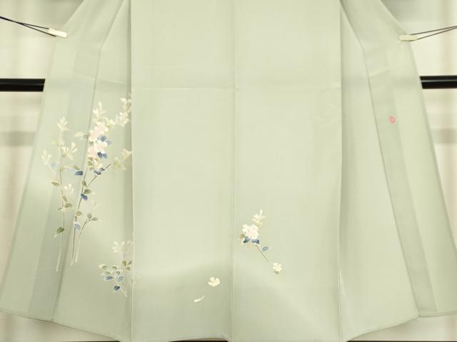 平和屋着物▽本加賀友禅作家　南 克治　訪問着　単衣　枝花文　正絹　逸品　DABE4491az_3