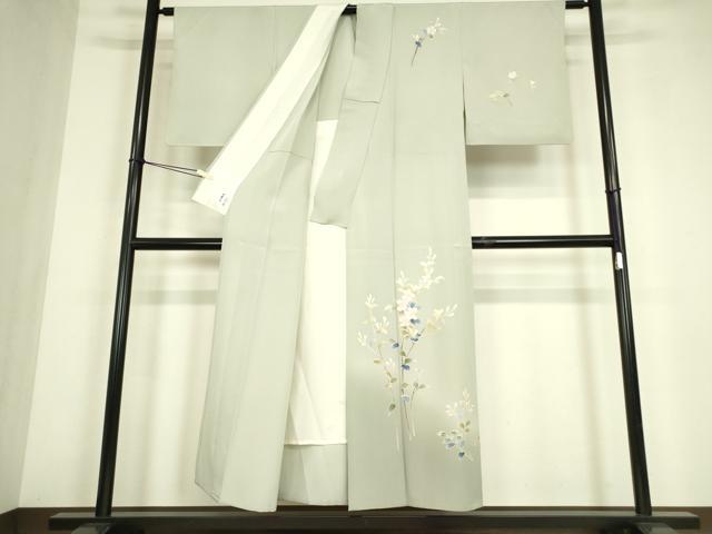 平和屋着物▽本加賀友禅作家　南 克治　訪問着　単衣　枝花文　正絹　逸品　DABE4491az_1