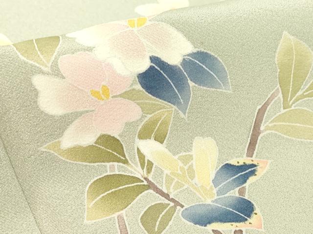平和屋着物▽本加賀友禅作家　南 克治　訪問着　単衣　枝花文　正絹　逸品　DABE4491az_6
