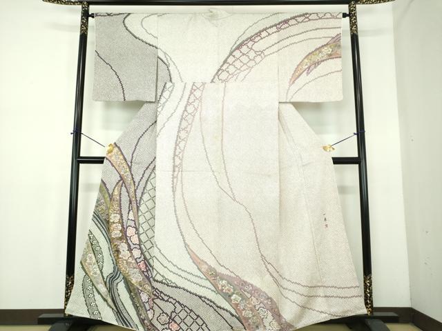 平和屋着物●吉乃一廉　幻の辻が花　訪問着　辻が花　金彩　正絹　逸品　DABE5126ps