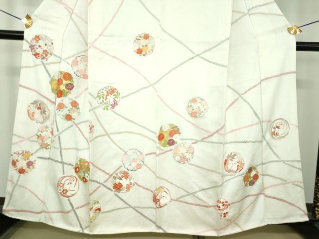 平和屋着物●訪問着　駒刺繍　吉祥花丸文　金彩　正絹　逸品　未使用　DABE5128ps_3