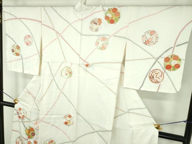 平和屋着物●訪問着　駒刺繍　吉祥花丸文　金彩　正絹　逸品　未使用　DABE5128ps_2