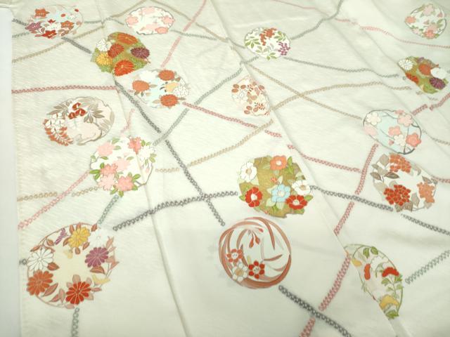 平和屋着物●訪問着　駒刺繍　吉祥花丸文　金彩　正絹　逸品　未使用　DABE5128ps_4