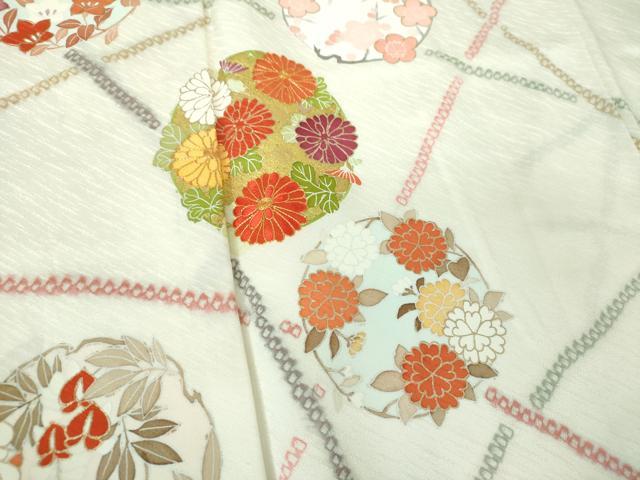 平和屋着物●訪問着　駒刺繍　吉祥花丸文　金彩　正絹　逸品　未使用　DABE5128ps_5