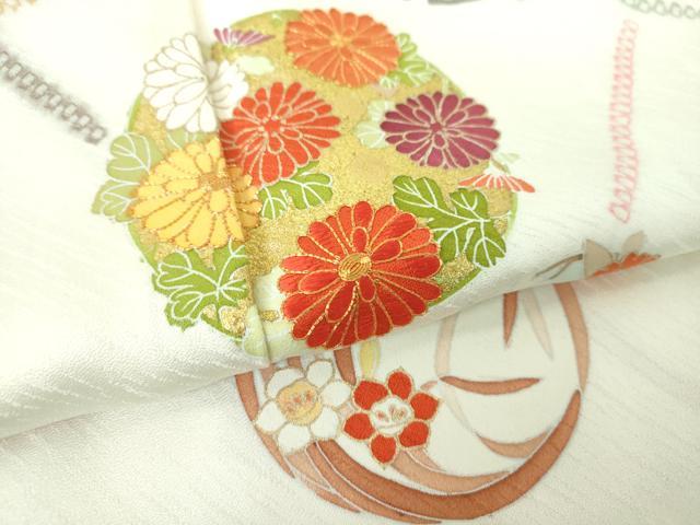 平和屋着物●訪問着　駒刺繍　吉祥花丸文　金彩　正絹　逸品　未使用　DABE5128ps_6