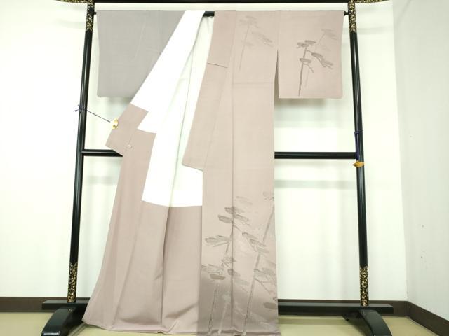 平和屋着物●本加賀友禅作家　鶴見保次監修　訪問着　寿光織　松文　暈し染め　銀糸　さが美扱い　正絹　逸品　DABE5135ps_1