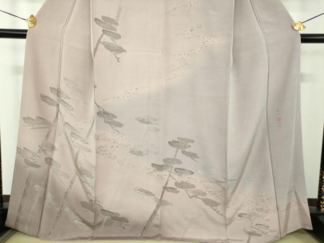 平和屋着物●本加賀友禅作家　鶴見保次監修　訪問着　寿光織　松文　暈し染め　銀糸　さが美扱い　正絹　逸品　DABE5135ps_3