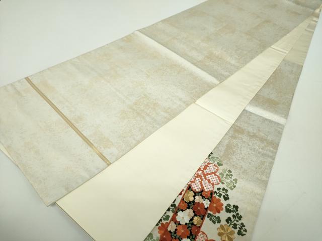 平和屋着物●銀座きしや　太鼓柄袋帯　総刺繍　霞花文　金銀糸　引箔　たとう紙付き　正絹　逸品　DABE5163ps_8