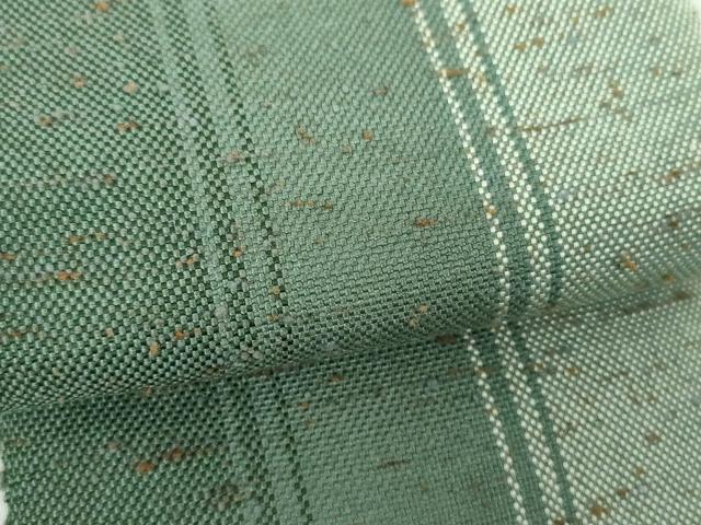 平和屋着物○男性 両面 角帯 ぜんまい紬 間道 共箱付き 正絹 逸品