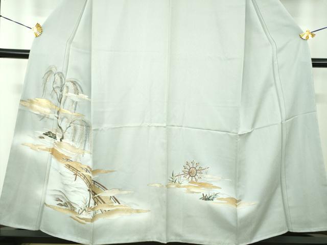 平和屋着物●訪問着　渡橋風景文　暈し染め　金銀彩　正絹　逸品　DABE5358ps_3